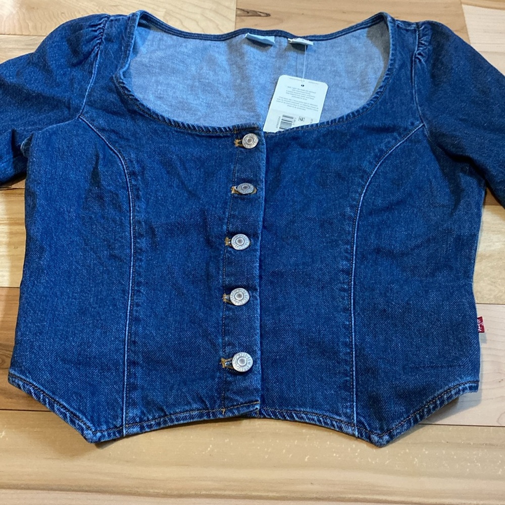 Levi’s Denim Long Sleeve Button-Up Top - Picture 17 of 17